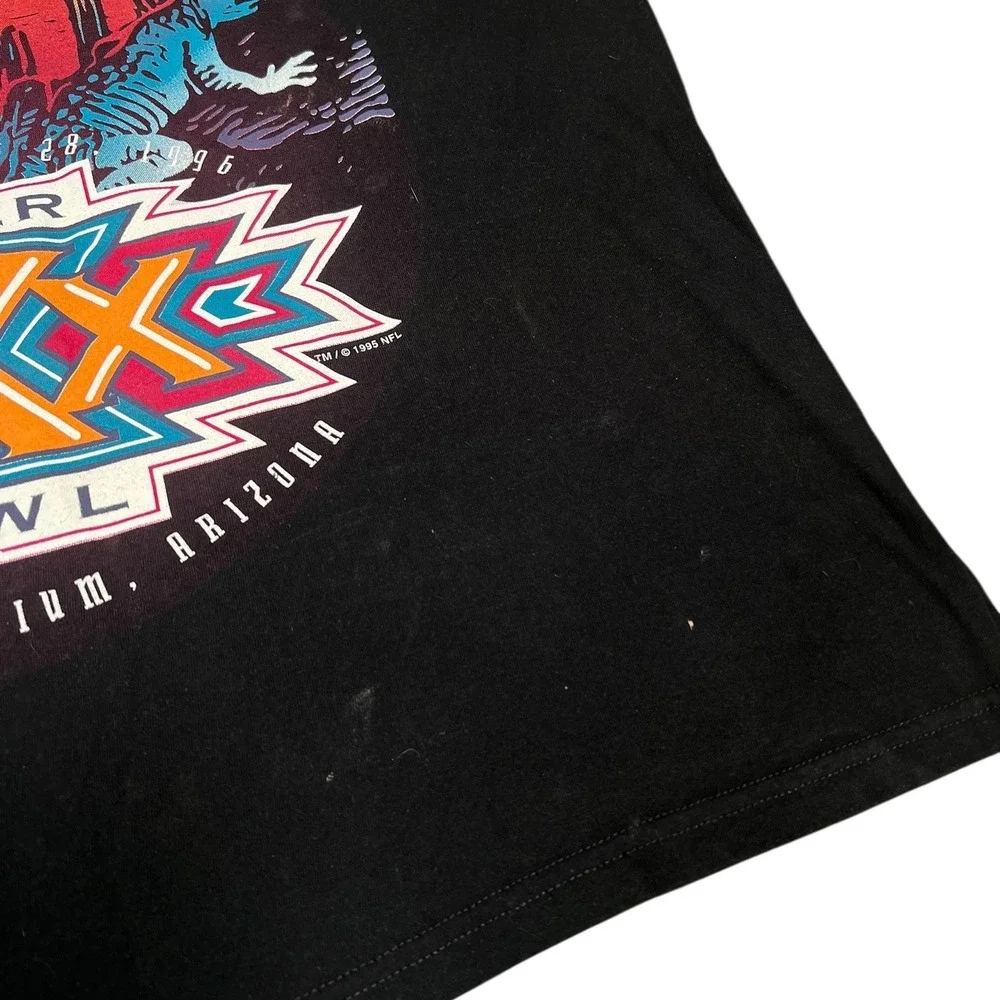 League Leader Super Bowl XXX T-Shirt Mens XL Black Feel The Heat Arizona 1996